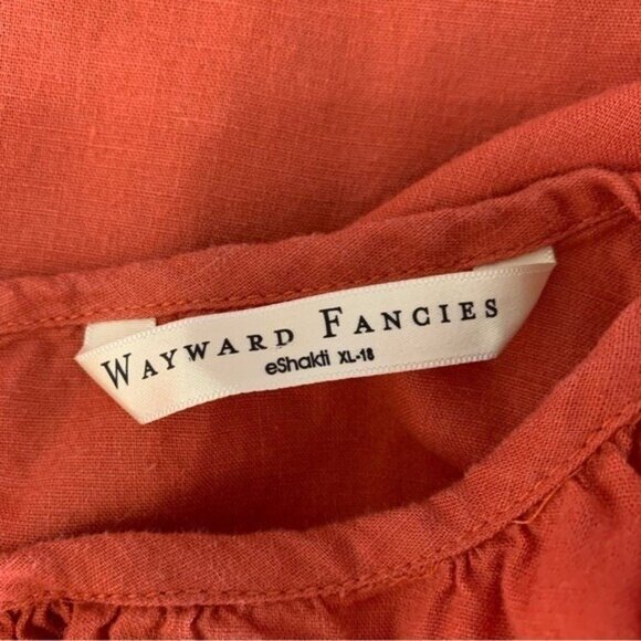 Wayward Francies eShakti Women’s Dress XL Orange Long Sleeve Flowy Boho - Picture 5 of 6